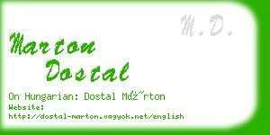 marton dostal business card